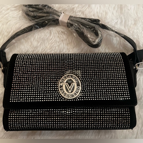 Valentino Orlandi Black Handbag with Silver Stud Accents - NWT - Picture 1 of 10